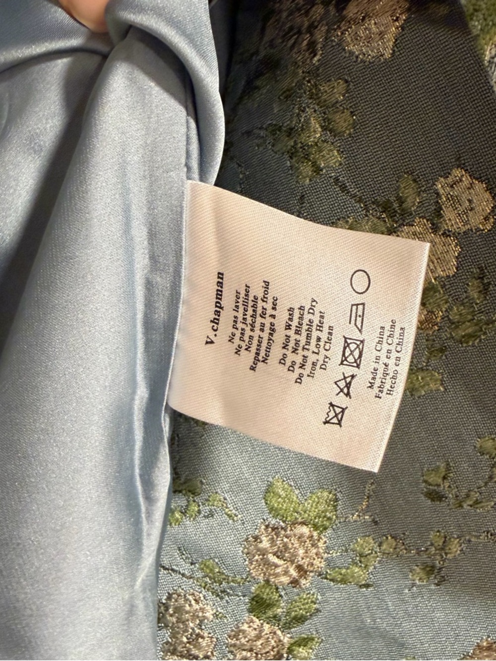 V. Chapman The Ellerie Dress Slate Blue Cheverny Brocade Size 2 NEW! With tags! - Picture 10 of 12